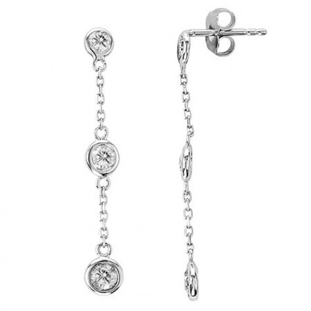 Cercei argint lungi cu zirconii de 4 mm, placati cu rodiu [1]