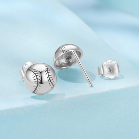 Cercei argint Minge de Baseball [4]