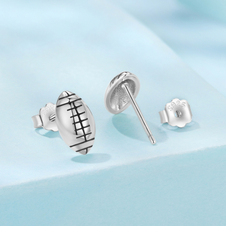 Cercei argint Minge de Rugby [2]