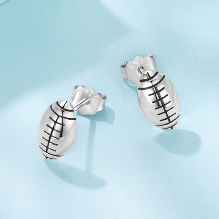 Cercei argint Minge de Rugby [4]