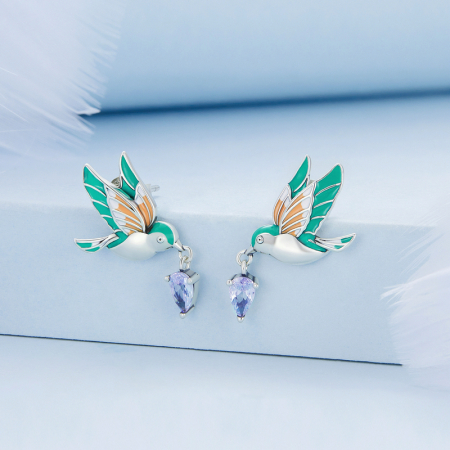 Cercei argint pasari colibri [2]
