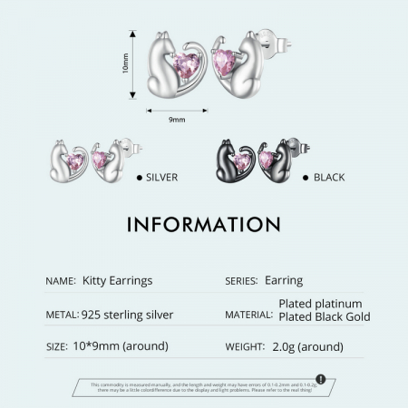 Cercei argint pisicute negre [9]