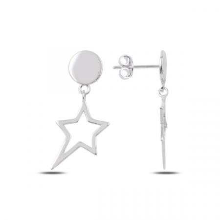 Cercei argint placat cu rodiu cu steluta - ETU0183 [0]