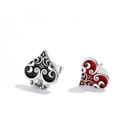 Cercei argint Poker Hearts [2]