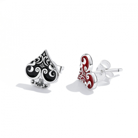 Cercei argint Poker Hearts [3]