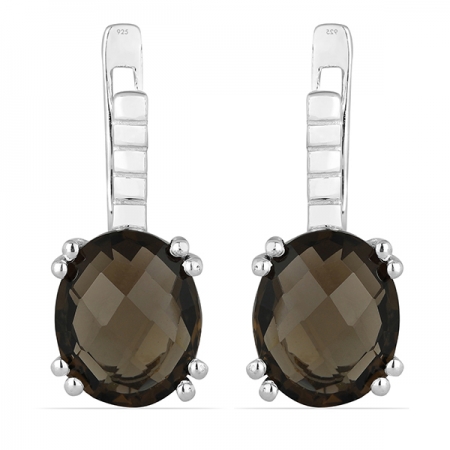 Cercei argint Princess, 925, cu cuart fumuriu - EVA0002 [0]