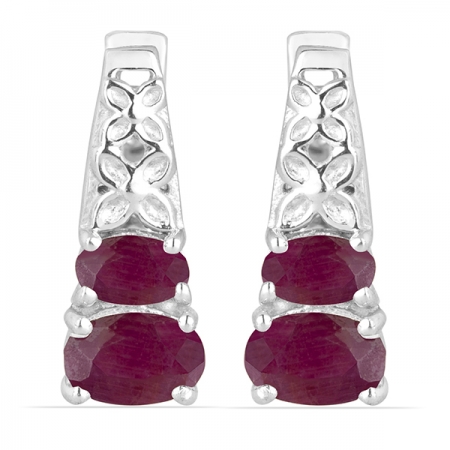 Cercei argint Raquel, 925, cu rubin - EVA0018 [0]