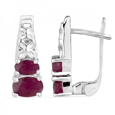 Cercei argint Raquel, 925, cu rubin - EVA0018 [1]