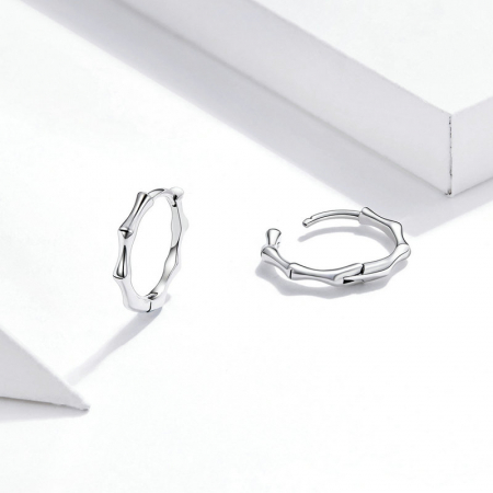 Cercei argint rotunzi bambus [7]