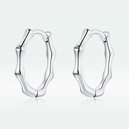 Cercei argint rotunzi bambus [4]