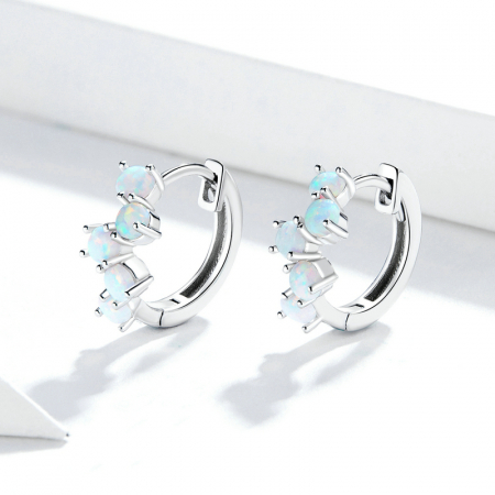 Cercei argint rotunzi cu opal [6]