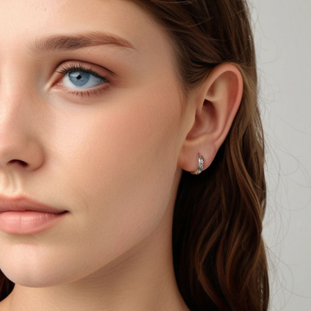 Cercei argint rotunzi Floarea Soarelui [5]