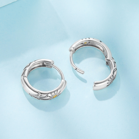 Cercei argint rotunzi Floarea Soarelui [6]