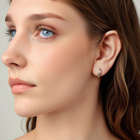 Cercei argint rotunzi Floarea Soarelui [3]