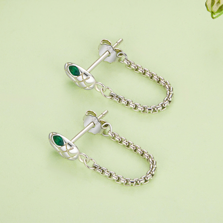 Cercei argint sarpe cu zirconii [4]