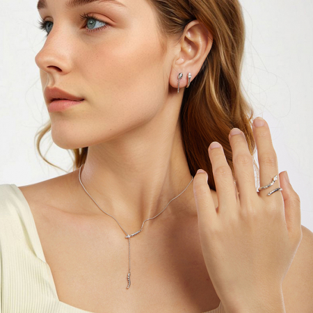 Cercei argint sarpe cu zirconii [21]