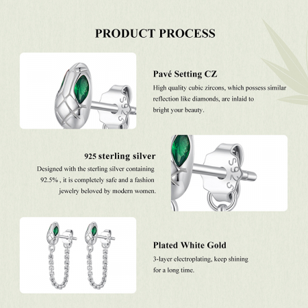 Cercei argint sarpe cu zirconii [11]