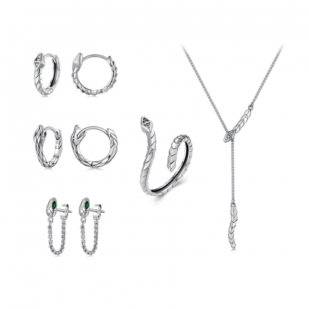 Cercei argint sarpe cu zirconii [19]