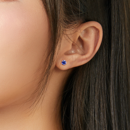 Cercei argint simpli cu zirconiu albastru [1]