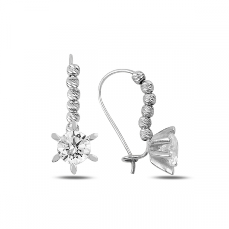 Cercei argint Solitaire cu zirconii albe placati cu rodiu - ETU0199 [0]