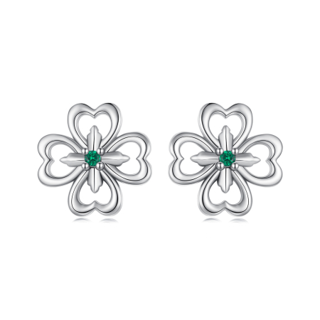 Cercei argint Trifoi cu Patru Foi