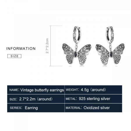 Cercei argint vintage cu fluturi [2]