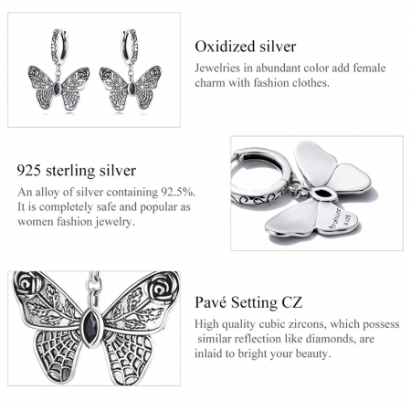 Cercei argint vintage cu fluturi [4]