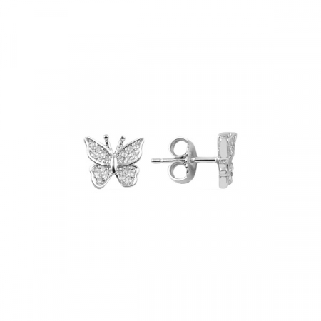 Cercei argint fluturas cu cristale [0]