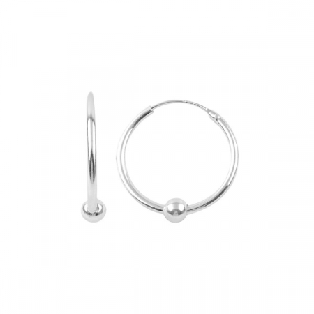 Cercei argint creole 20 mm cu biluta [0]