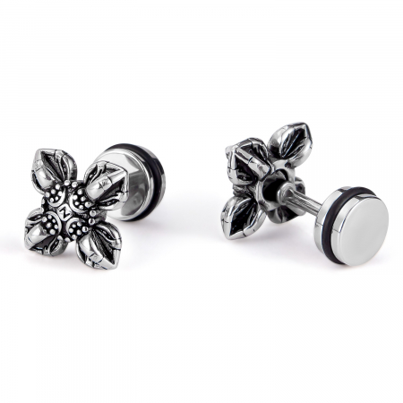 Cercei inox cruce stilizata