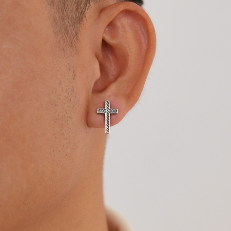Cercei inox cu cruce [10]