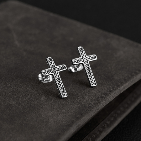 Cercei inox cu cruce [13]