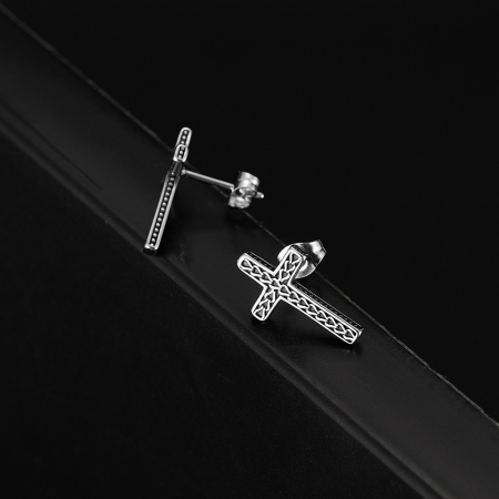 Cercei inox cu cruce [4]