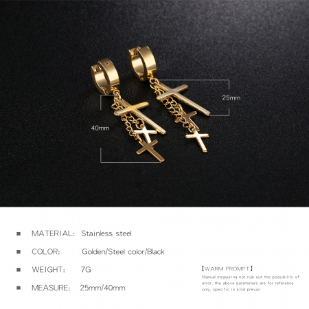 Cercei inox cu cruciulite [3]