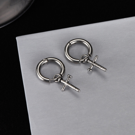 Cercei inox cu cruciulite [8]