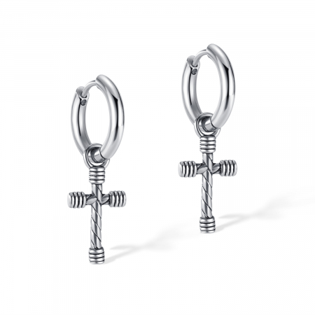 Cercei inox cu cruciulite