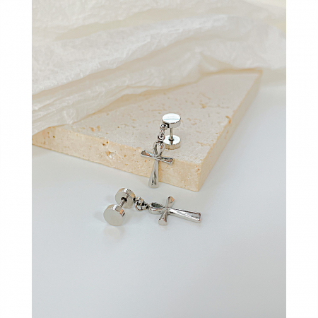 Cercei inox cu cruciulite [3]