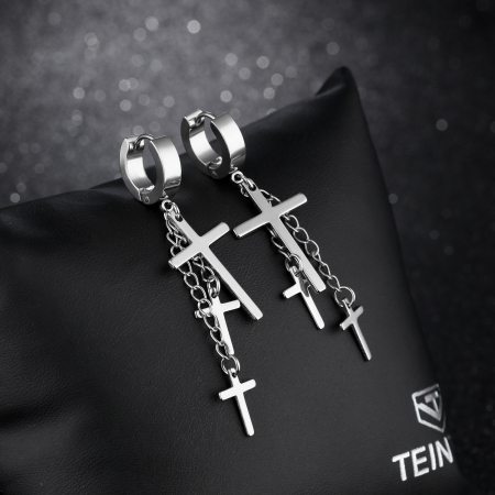 Cercei inox cu cruciulite [2]