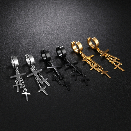 Cercei inox cu cruciulite [3]