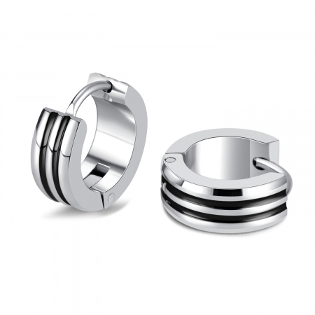 Cercei inox cu dungi aurii [8]