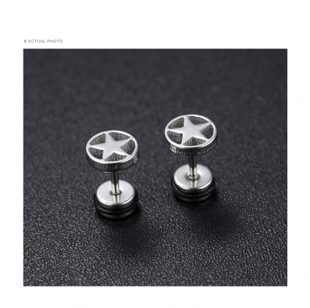 Cercei inox cu pentagrama [3]