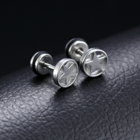 Cercei inox cu pentagrama [2]