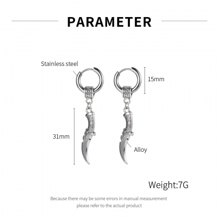 Cercei inox cu pumnal [4]