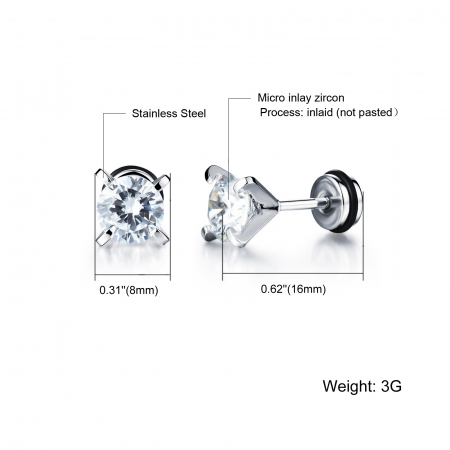 Cercei inox cu zirconiu [2]