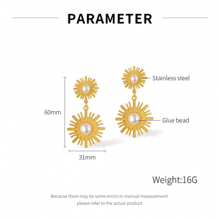 Cercei inox floare soarelui [12]