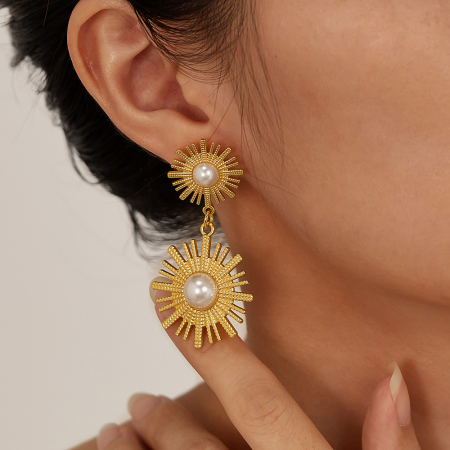 Cercei inox floare soarelui [3]