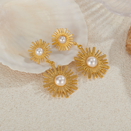 Cercei inox floare soarelui [8]