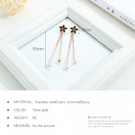 Cercei inox lungi cu flori [6]