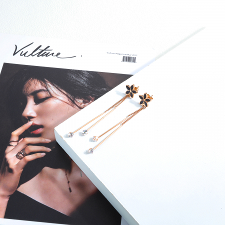 Cercei inox lungi cu flori [9]