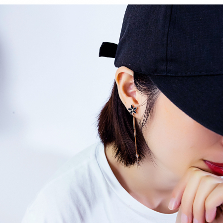 Cercei inox lungi cu flori [1]